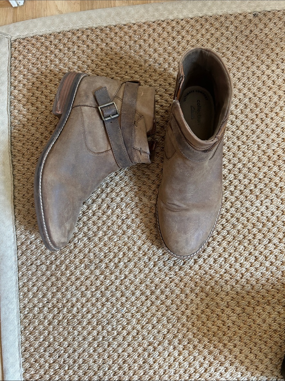 Clarks Brown Suede Women's Ankle Booties with Buckle